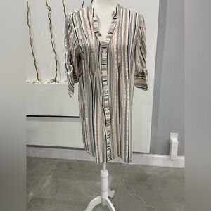 Elegant Striped Long Sleeve Dress